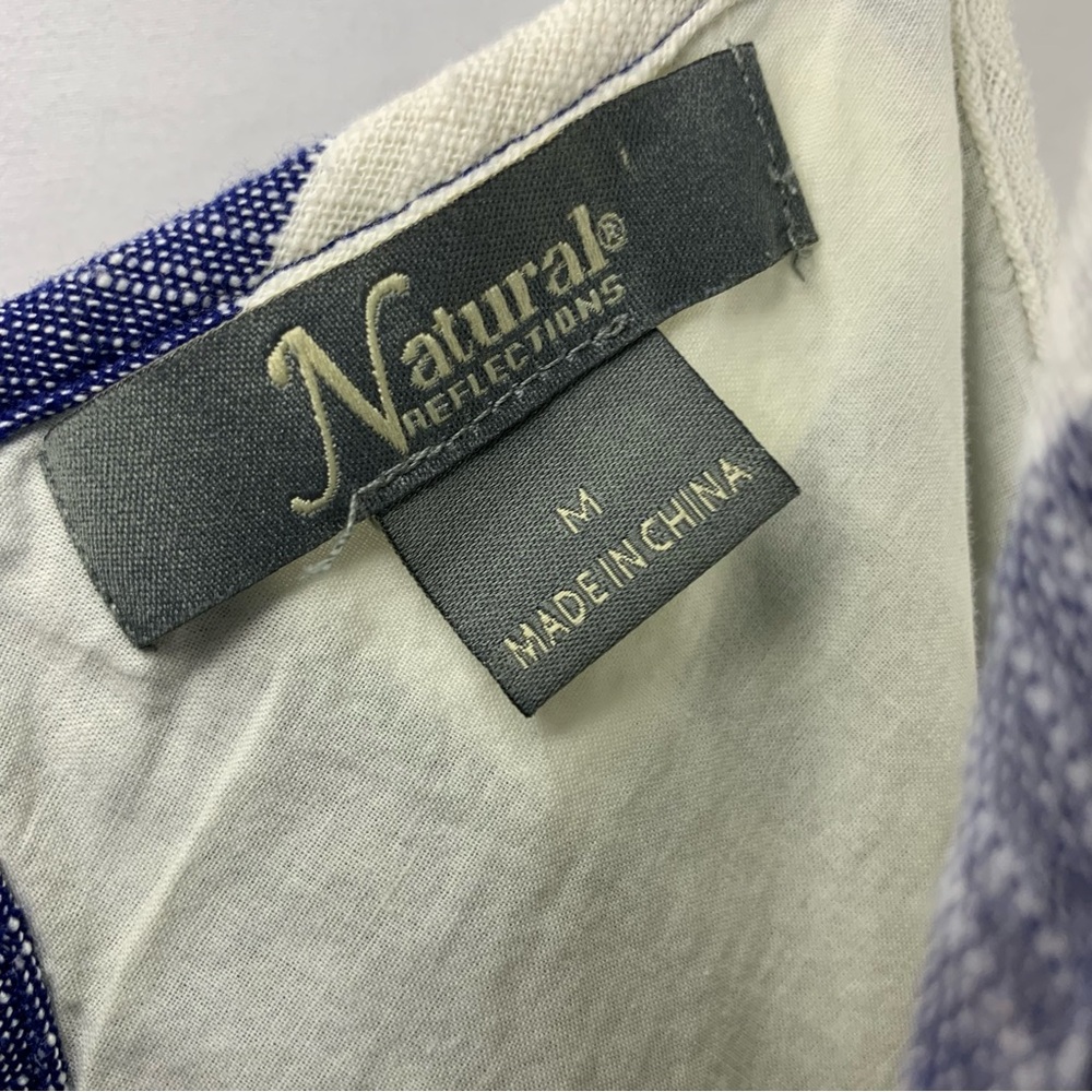 Natural Reflections Blue & White Gingham Spaghetti Strap Picnic Dress, size M - Picture 3 of 11